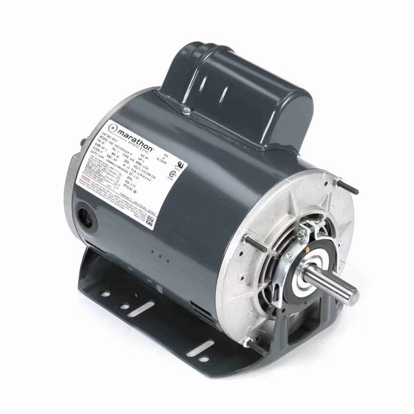 Fan and Blower HVAC/R Motor, 1 HP, 1 phase, 1800 RPM, 115/208-230 V, 56 Frame, ODP, Marathon, Mfr#: B311